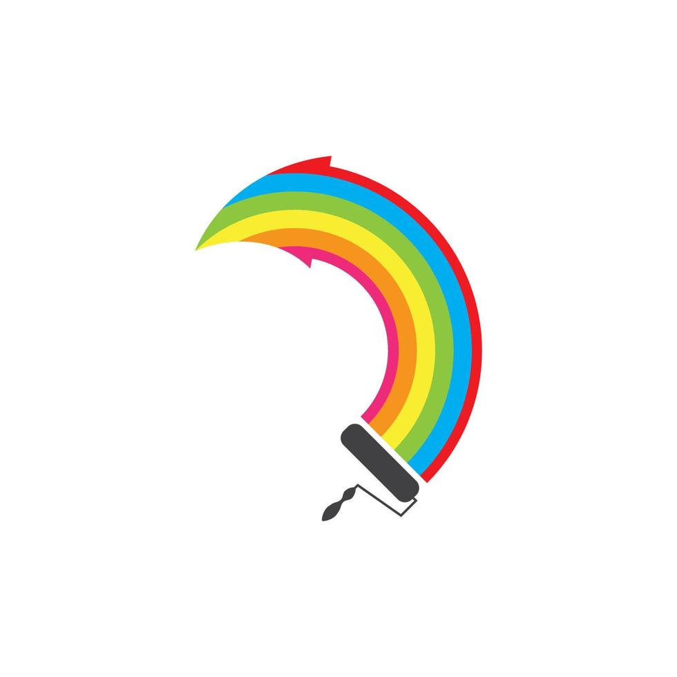 modelo de design de logotipo de ícone de vetor de serviço de pintura de casa colorida