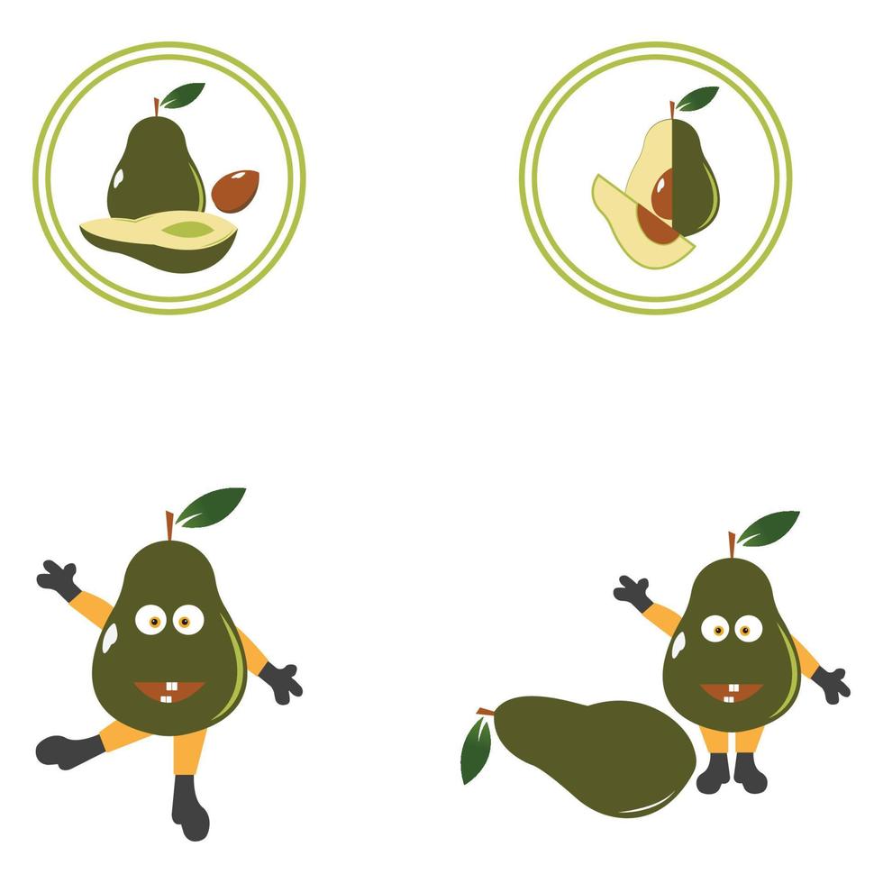 ilustração de fundo de modelo de ícone de vetor de abacate