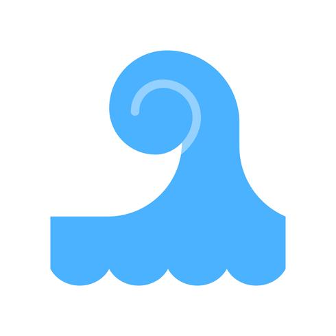 Vetor de onda do mar, ícone de estilo plano relacionado tropical