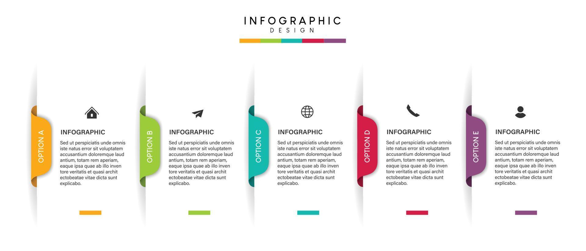 etapas design de modelo infográfico de processo de cronograma de visualização de dados de negócios com ícones vetor