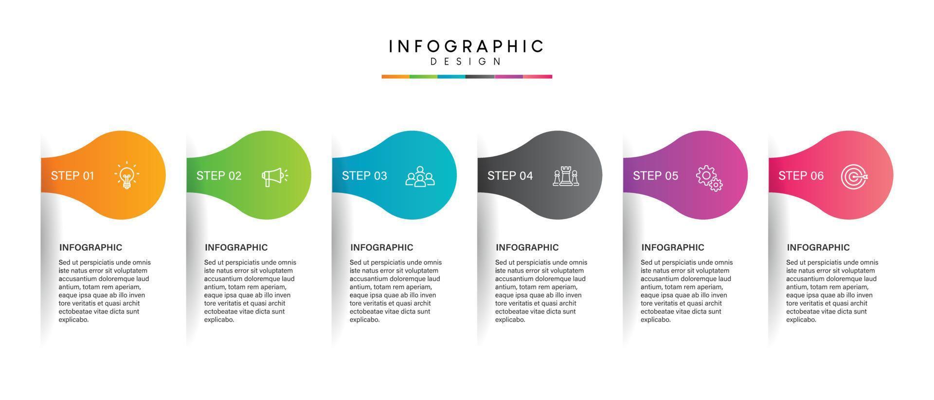 etapas design de modelo infográfico de processo de cronograma de visualização de dados de negócios com ícones vetor