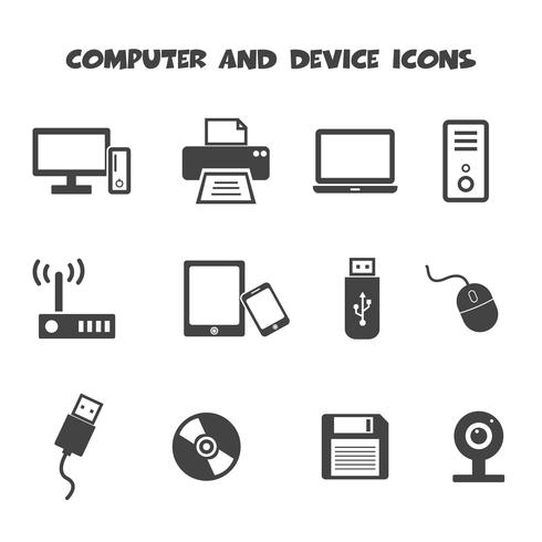 ícones de computador e dispositivo vetor