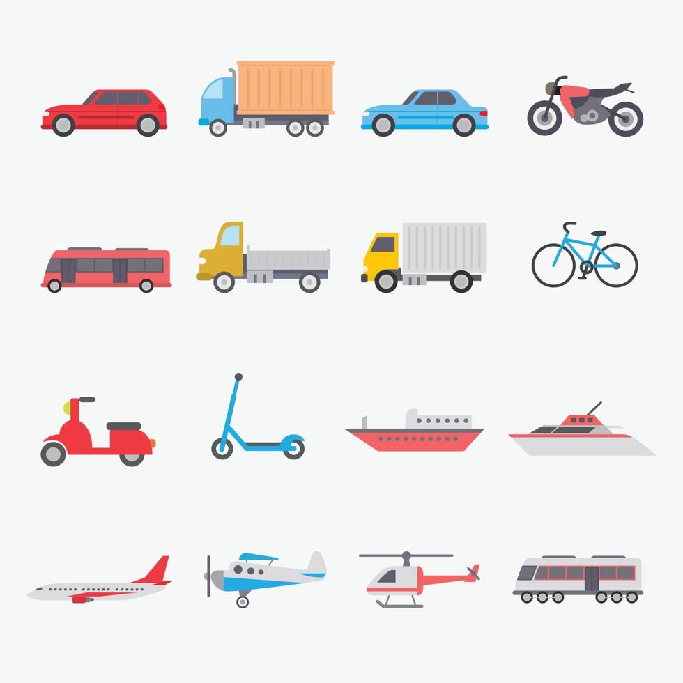 ilustração vetorial de ícone de conjunto de transporte vetor