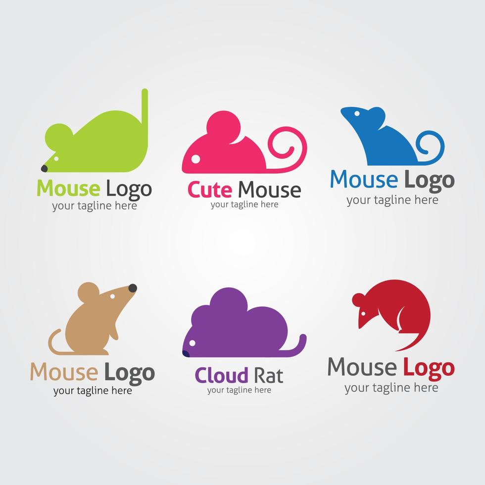 modelo de design de logotipo do mouse. ilustração vetorial vetor