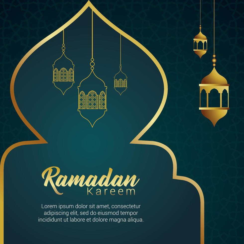 ilustração em vetor ramadan kareem cartão com lanterna. tradução é generoso ramadã