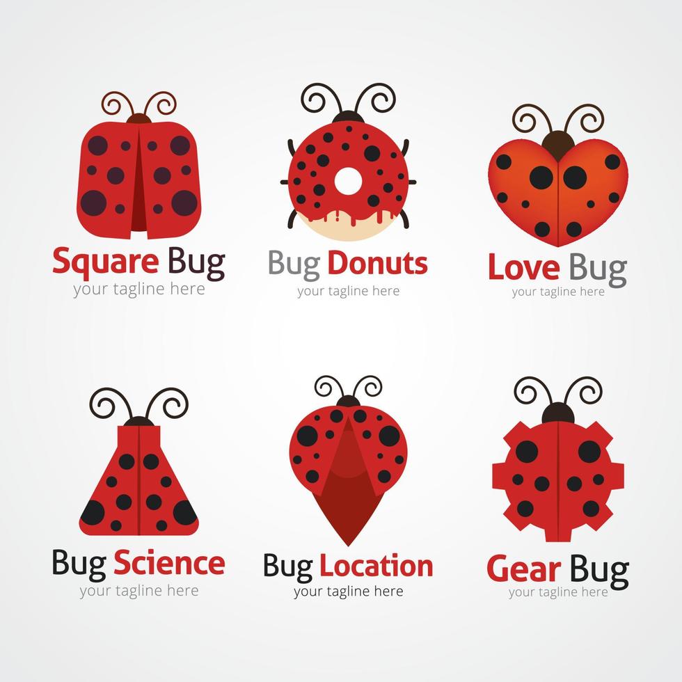 modelo de design de logotipo de bug. ilustração vetorial vetor