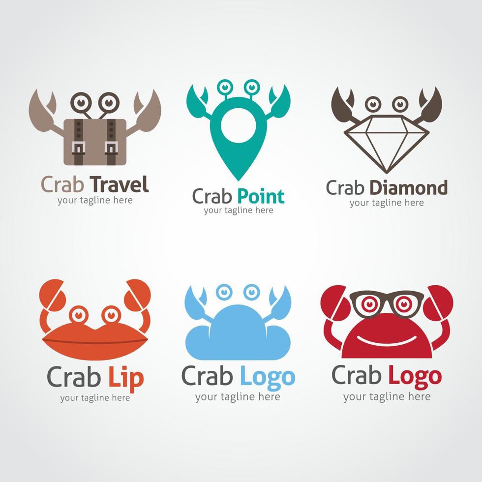 modelo de design de logotipo de caranguejo. ilustração vetorial vetor