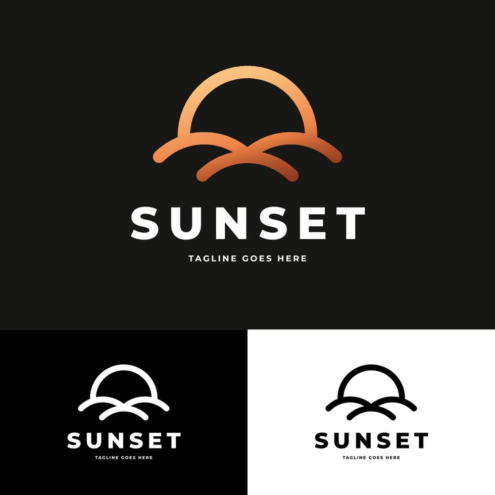 modelo de logotipo do pôr do sol vetor