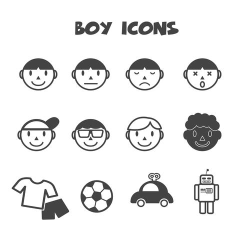 símbolo de ícones de menino vetor