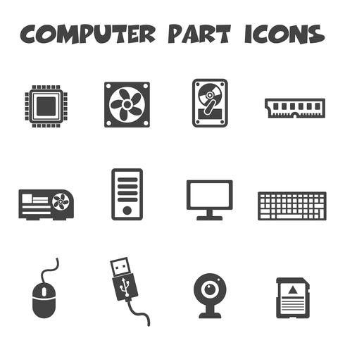 ícones de parte do computador vetor