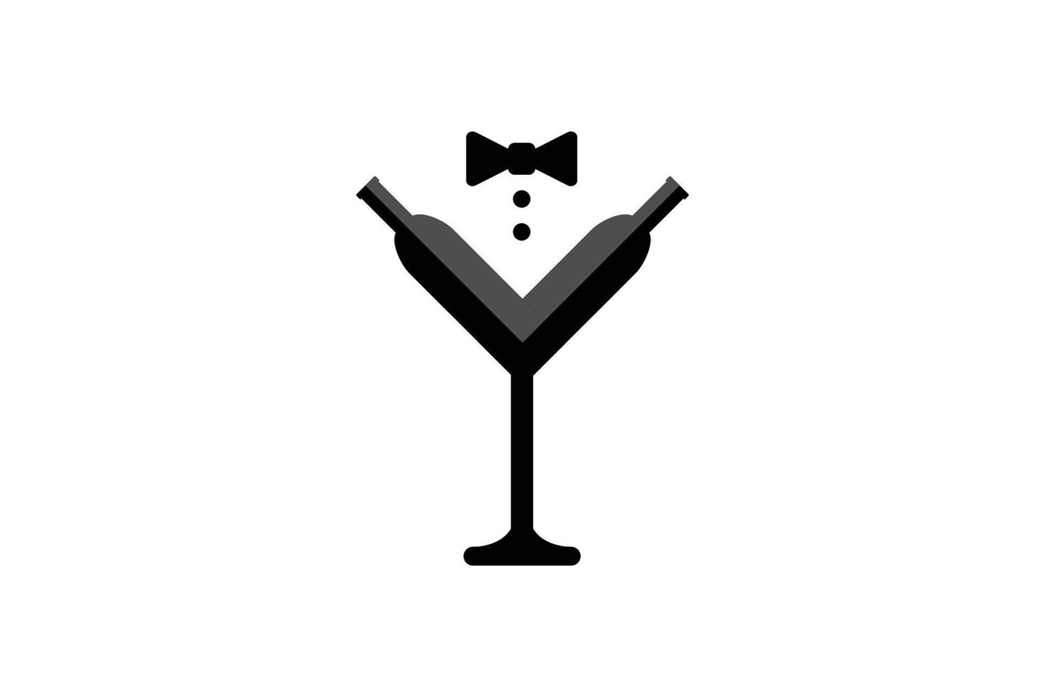 inspiração de design de logotipo de smoking de gravata borboleta de vinho vetor