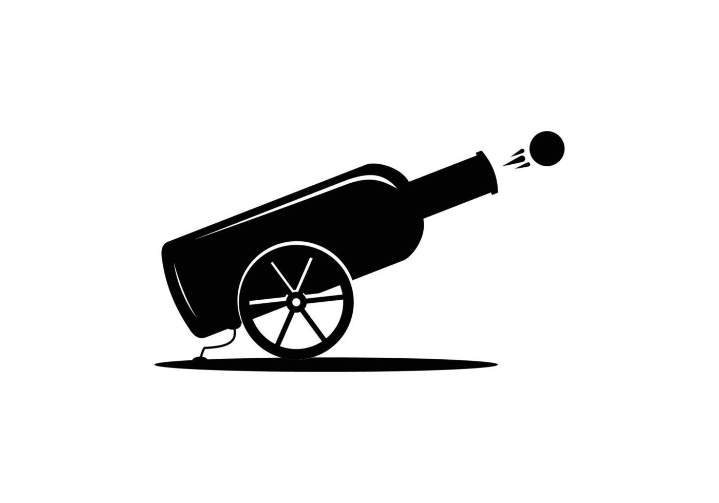 ilustração de símbolo de conceito de design de logotipo de vinho de canhão vetor