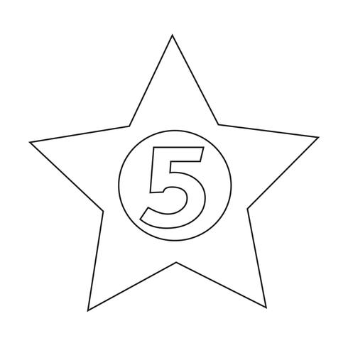 cinco estrelas, hotel, ícone, desenho, ilustração vetor