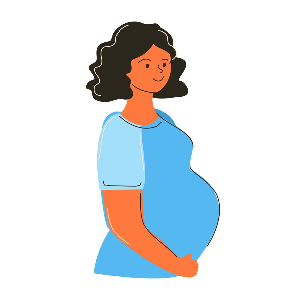 uma mulher grávida com uma barriga grande. vetor