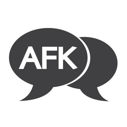 Ilustração de bolha de bate-papo do AFK internet sigla vetor