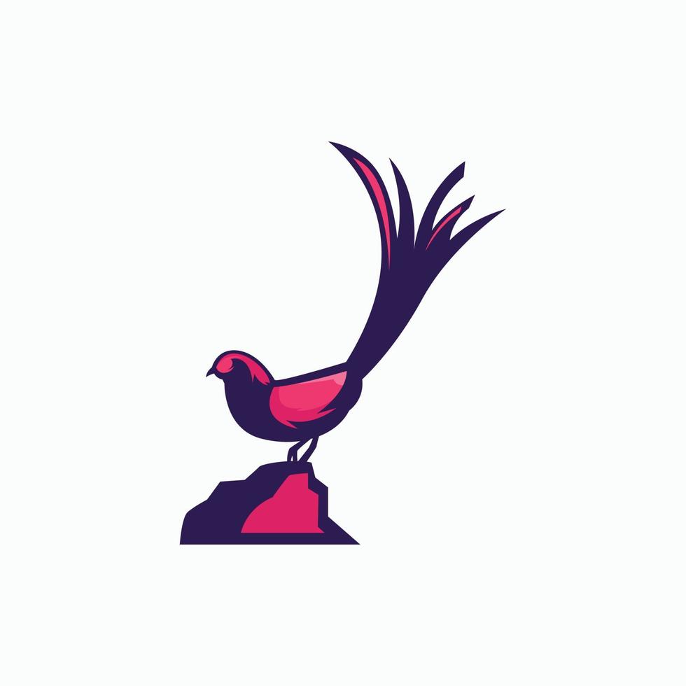 design de logotipo de animal fênix vermelho vetor