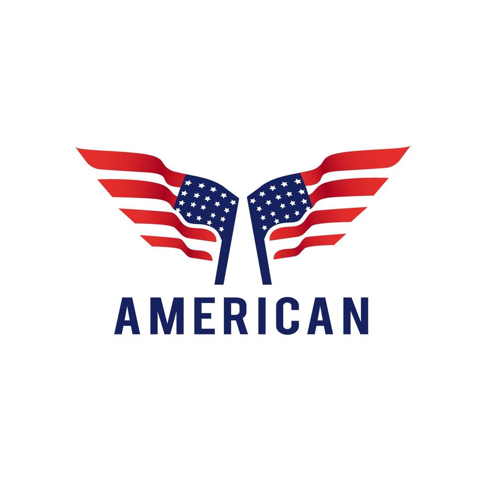 logotipo de duas bandeiras americanas de países ocidentais, símbolo do país. vetor