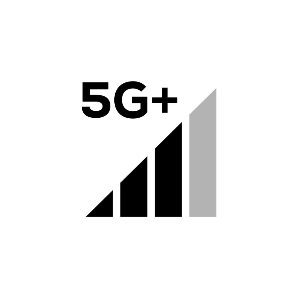 conjunto de indicadores de força do sinal, ícone de status da barra do telefone móvel. nenhum símbolo de sinal, sinal de nível de conexão de rede 4g e 5g isolado em branco. ilustração vetorial para web, app, interface de design. vetor