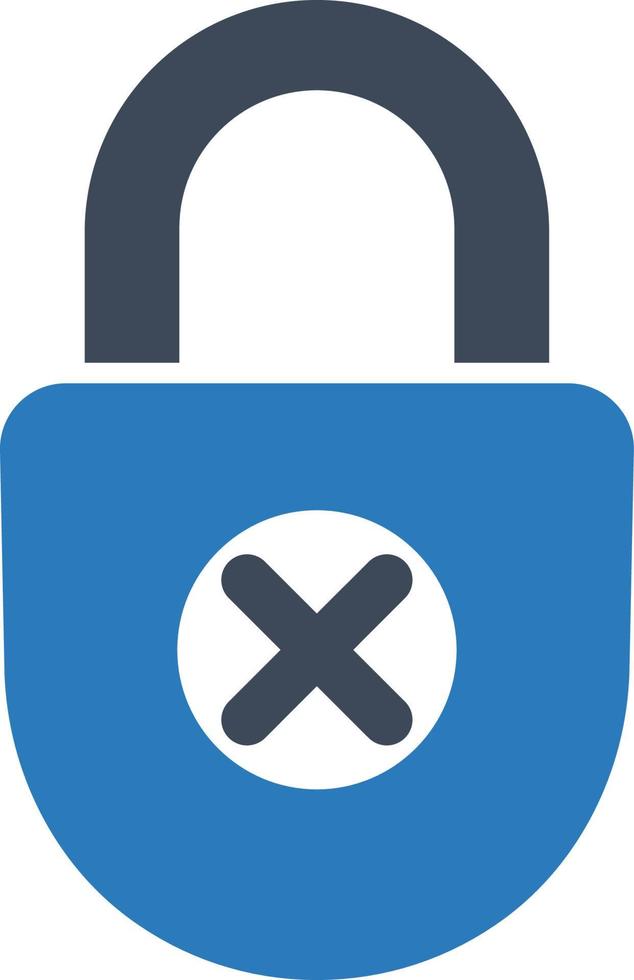ícone de vetor isolado de bloqueio inseguro que pode facilmente modificar ou editar