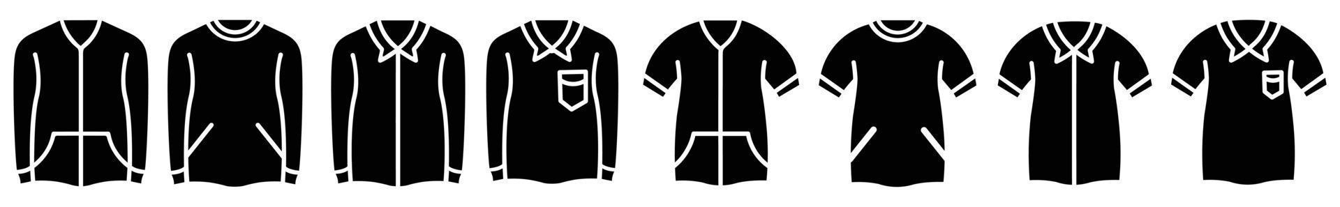 conjunto de ícones de linha de roupas, sinais de contorno simples para aplicação de vestidos de moda. vetor