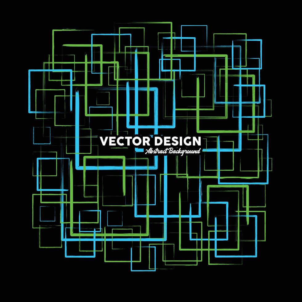 fundo de estilo abstrato feito de forma quadrada com cores verdes e azuis. ilustração vetorial. vetor