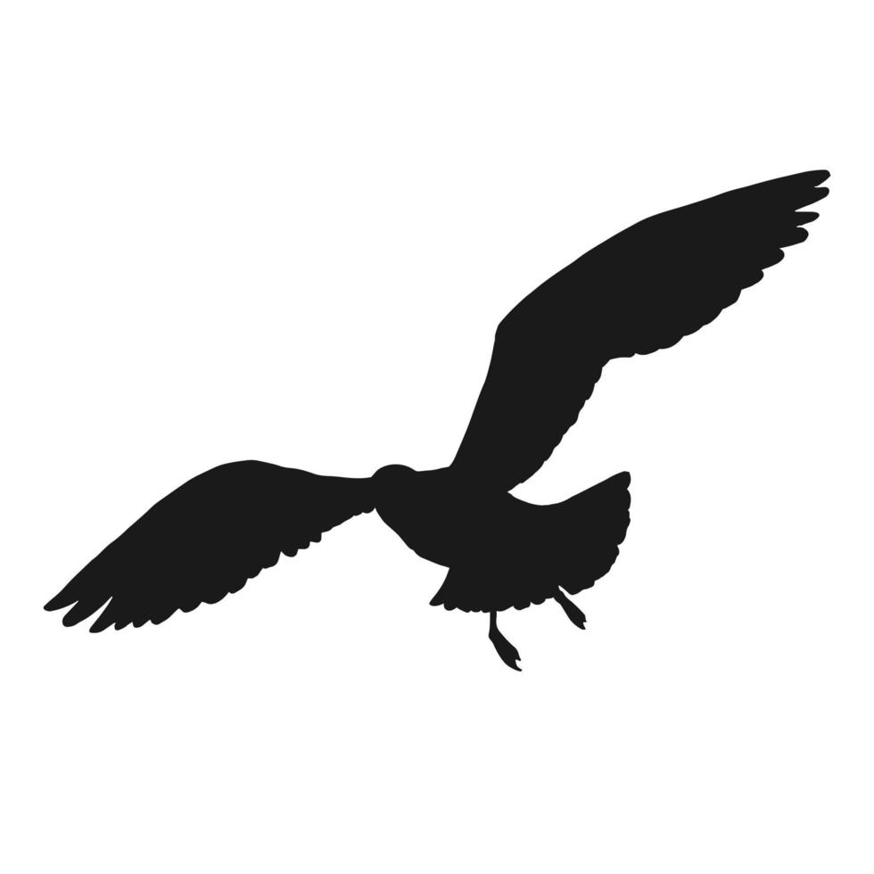 silhueta de gaivotas a voar. mão desenhada ilustração convertida em vetor. vetor