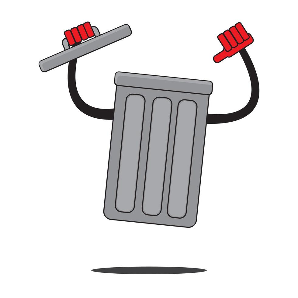 ilustração vetorial de lata de lixo dos desenhos animados, mantenha-se limpo vetor