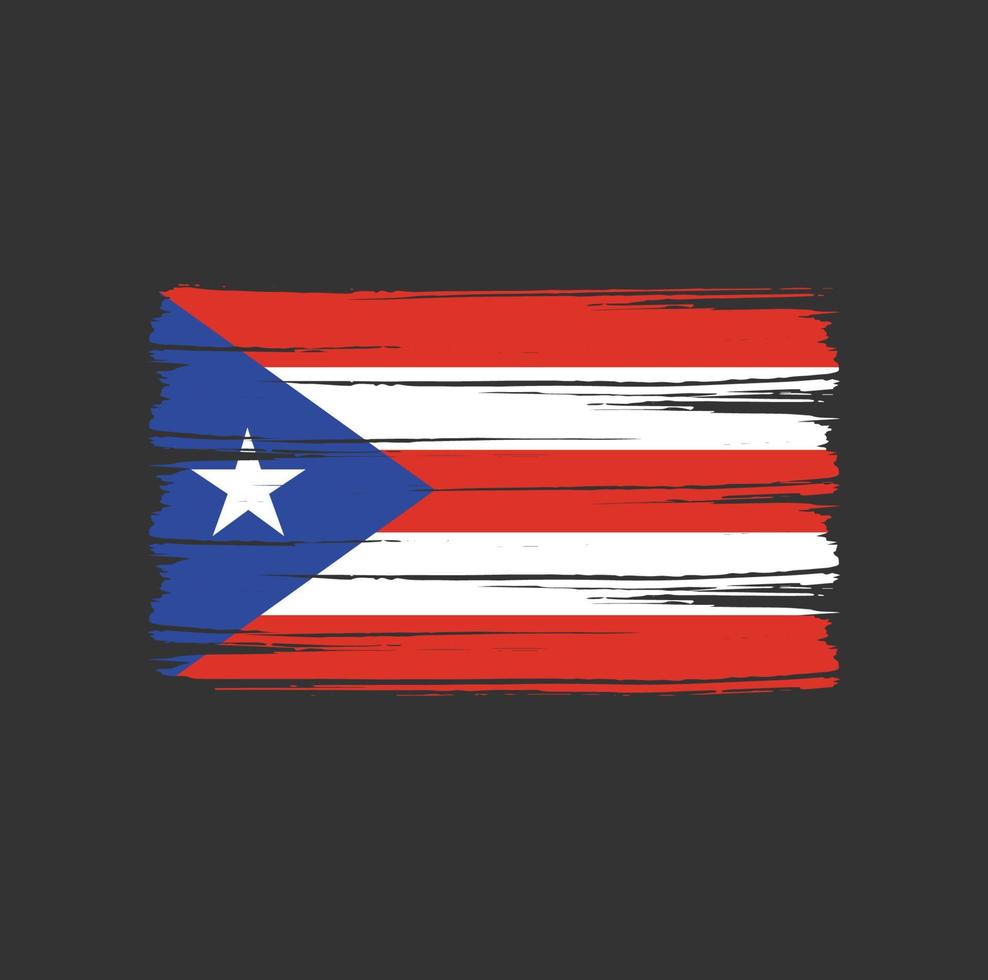 pinceladas de bandeira de porto rico. bandeira nacional vetor