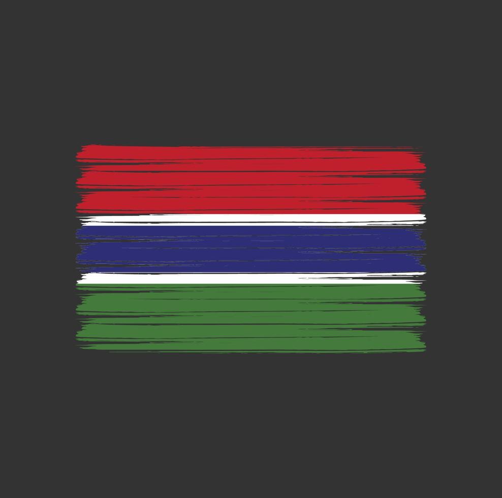 pinceladas de bandeira da gâmbia. bandeira nacional vetor