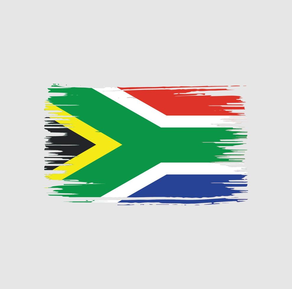 design de pincel de bandeira da áfrica do sul. bandeira nacional vetor