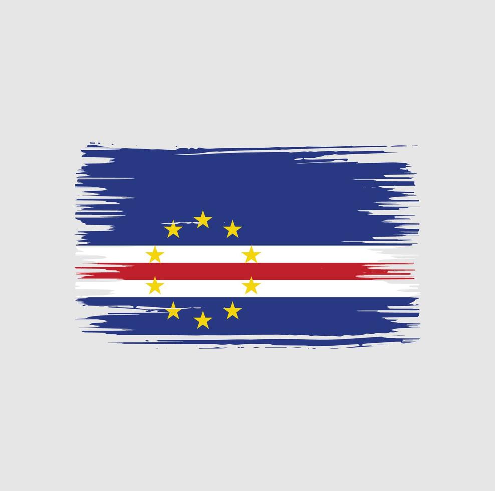 design de pincel de bandeira de cabo verde. bandeira nacional vetor