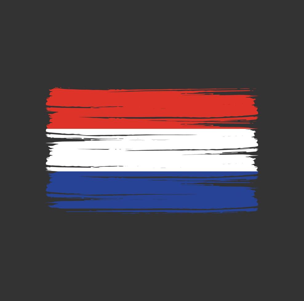 pinceladas de bandeira holandesa. bandeira nacional vetor