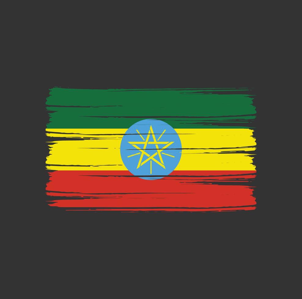 pinceladas de bandeira da etiópia. bandeira nacional vetor
