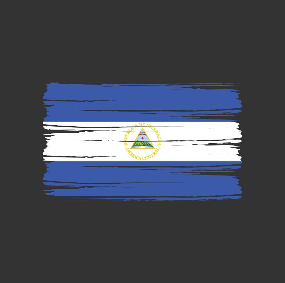 pinceladas de bandeira da nicarágua. bandeira nacional vetor