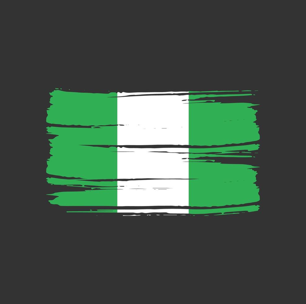 escova de bandeira da nigéria. bandeira nacional vetor