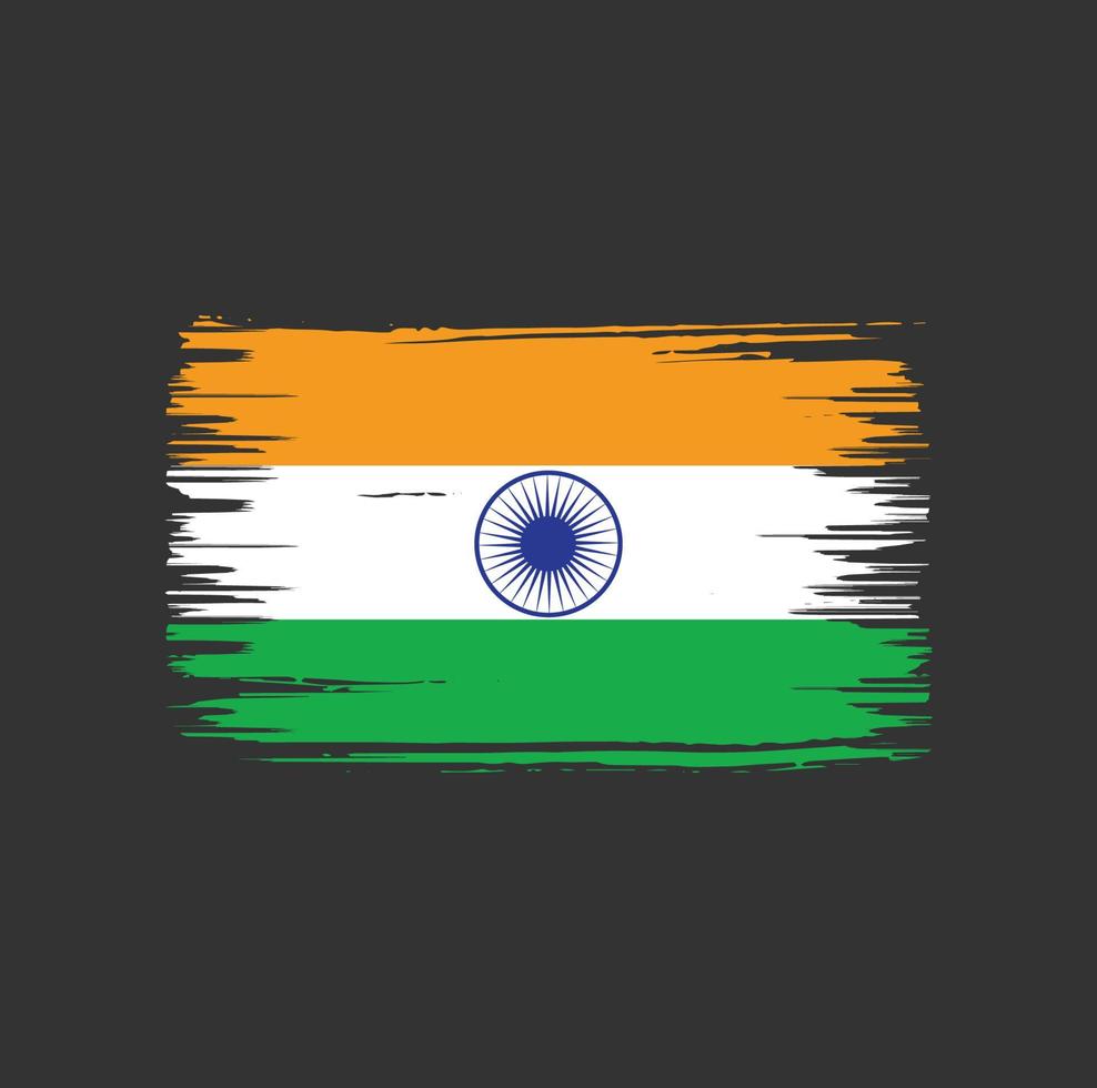 design de pincel de bandeira da índia. bandeira nacional vetor