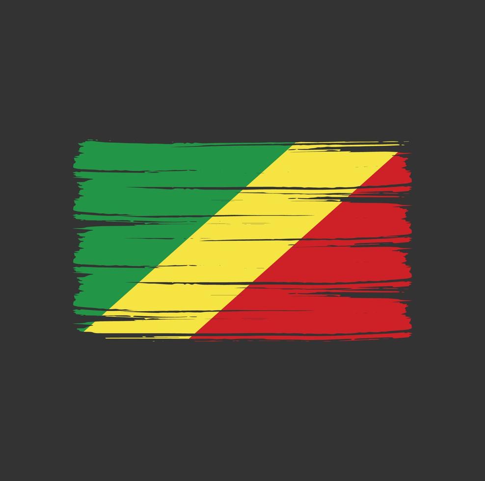 pinceladas de bandeira do congo. bandeira nacional vetor