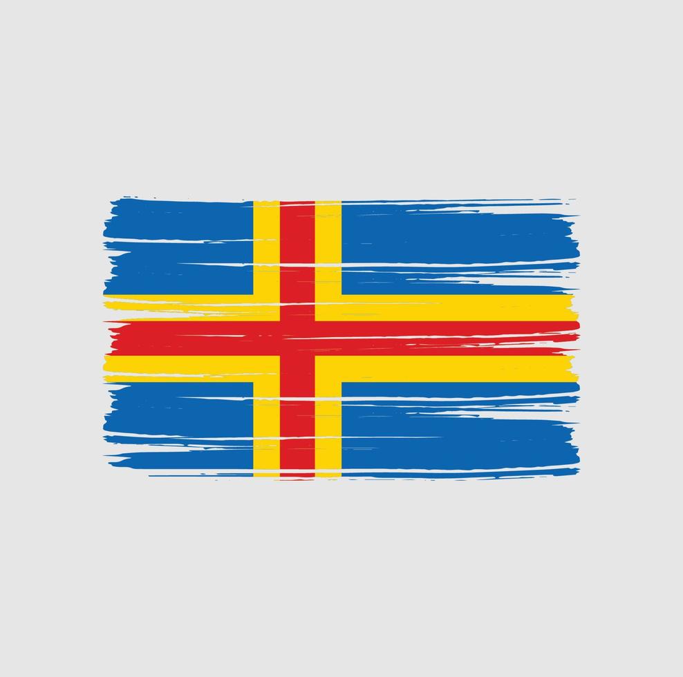 pinceladas de bandeira de ilhas aland. bandeira nacional vetor