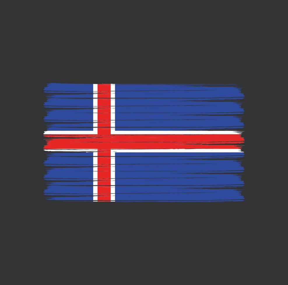 pinceladas de bandeira da islândia. bandeira nacional vetor
