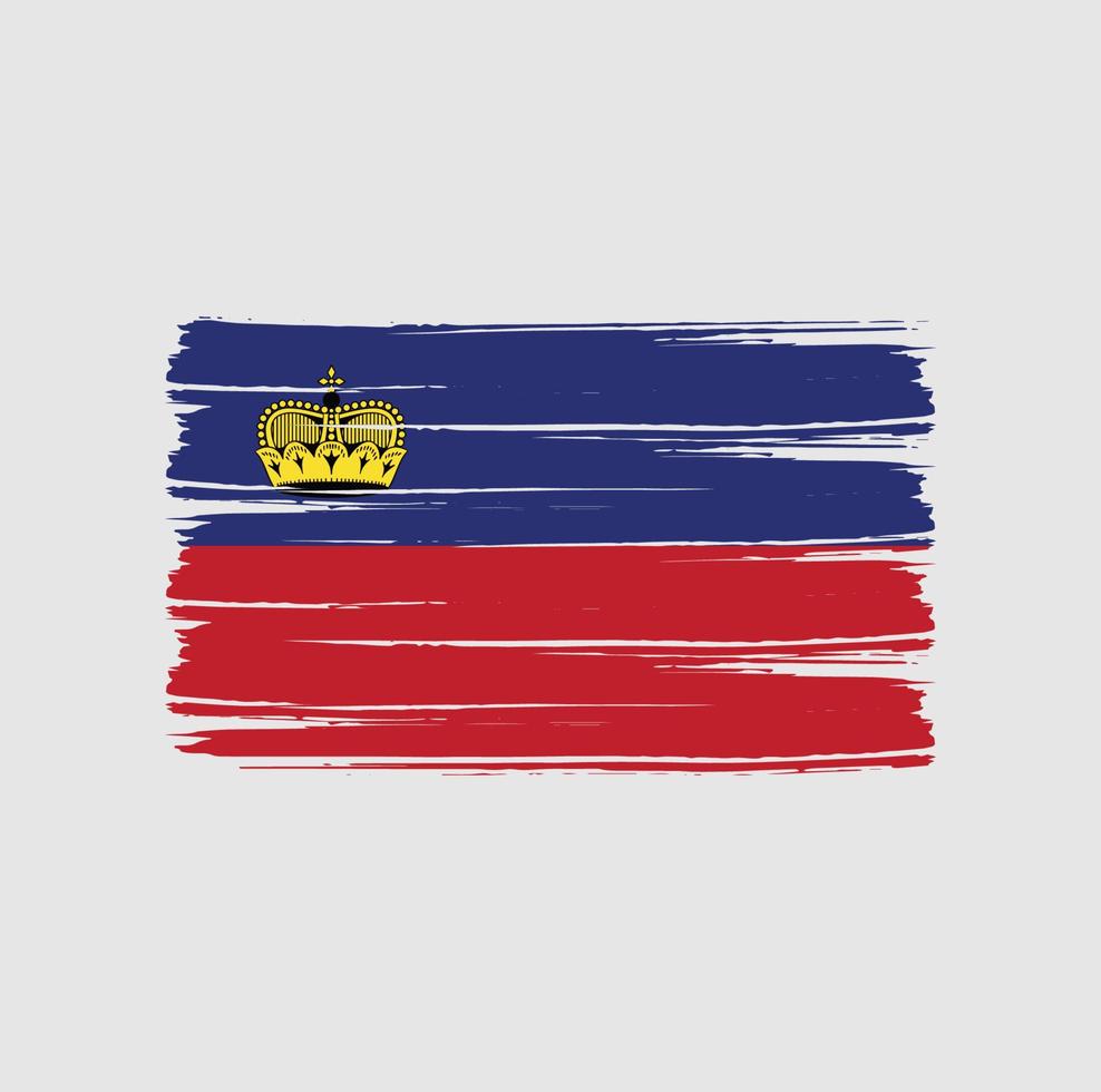 pinceladas de bandeira de liechtenstein. bandeira nacional vetor