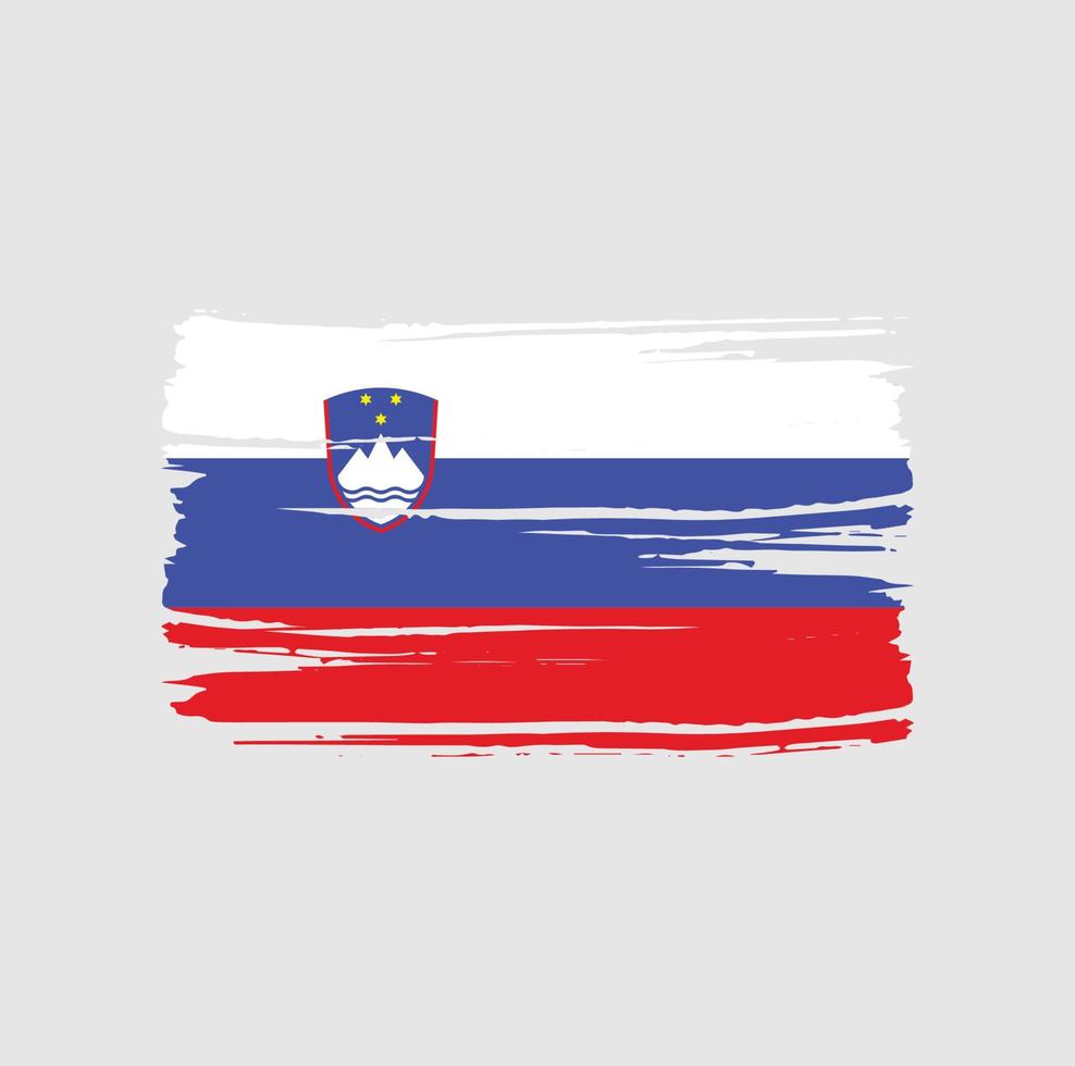 pincel de bandeira da eslovênia. bandeira nacional vetor