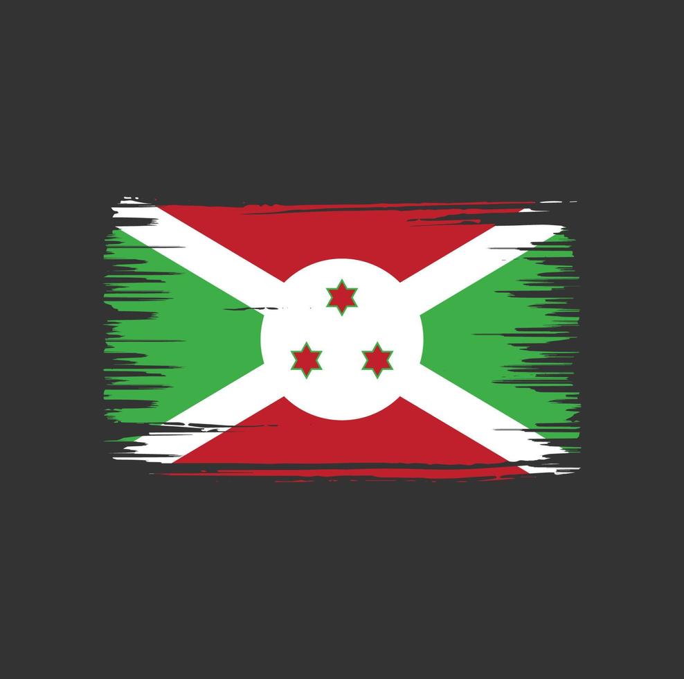 design de pincel de bandeira do burundi. bandeira nacional vetor