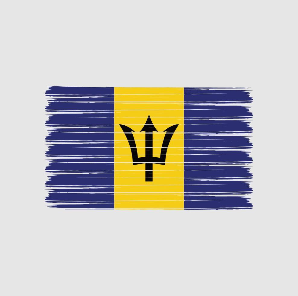 pinceladas de bandeira de barbados. bandeira nacional vetor