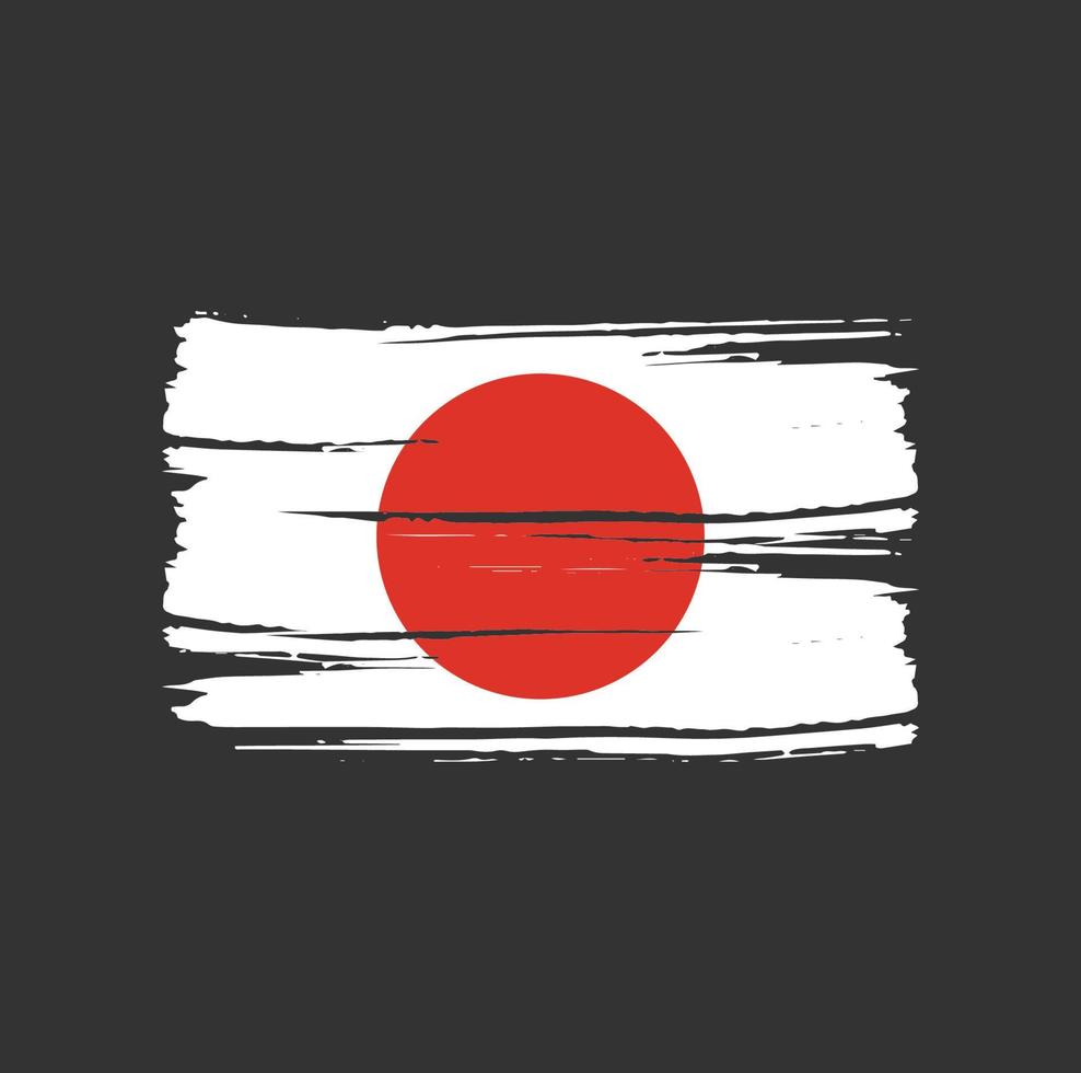 escova de bandeira do japão. bandeira nacional vetor