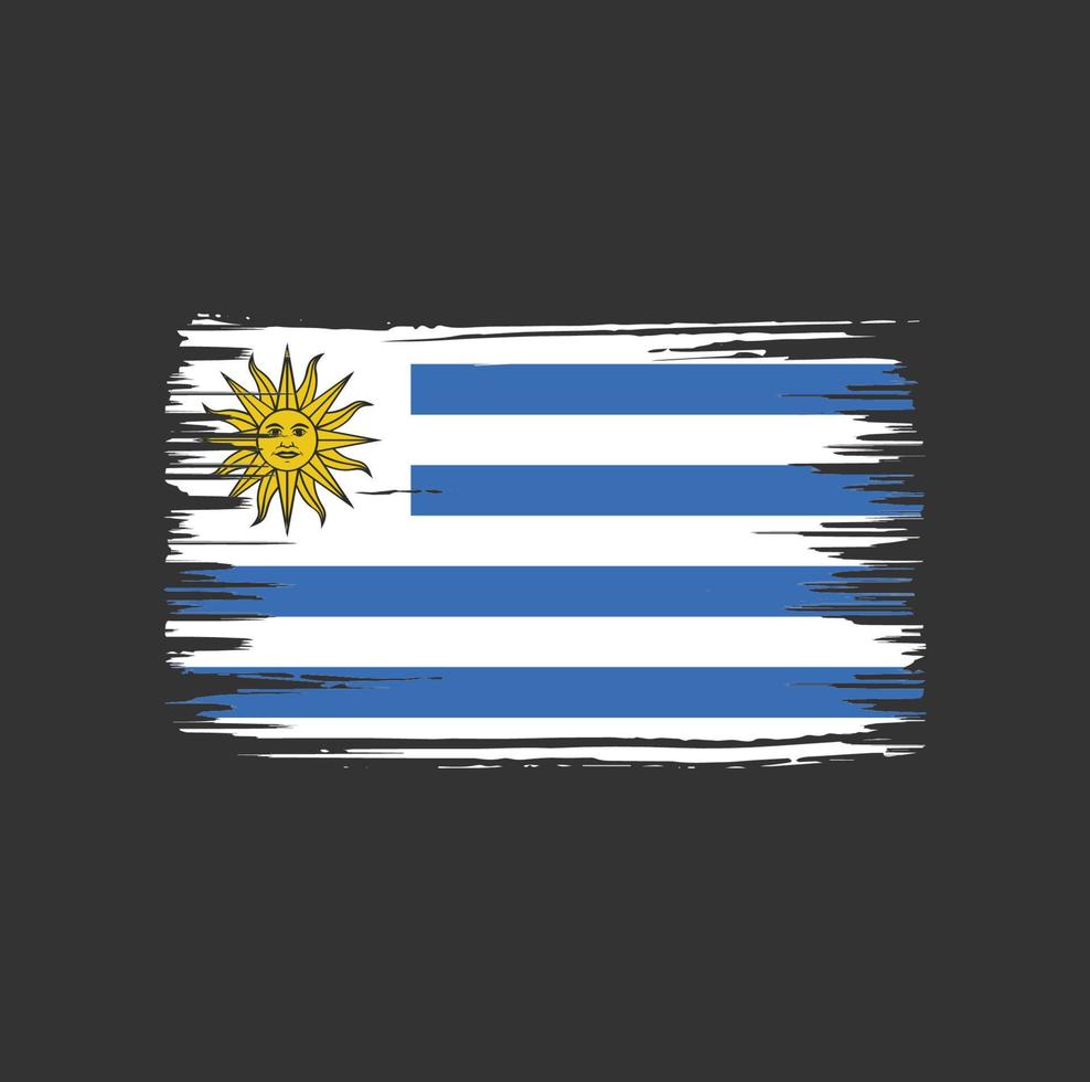 design de pincel de bandeira do uruguai. bandeira nacional vetor