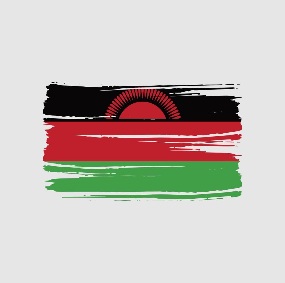 pincel de bandeira do malawi. bandeira nacional vetor