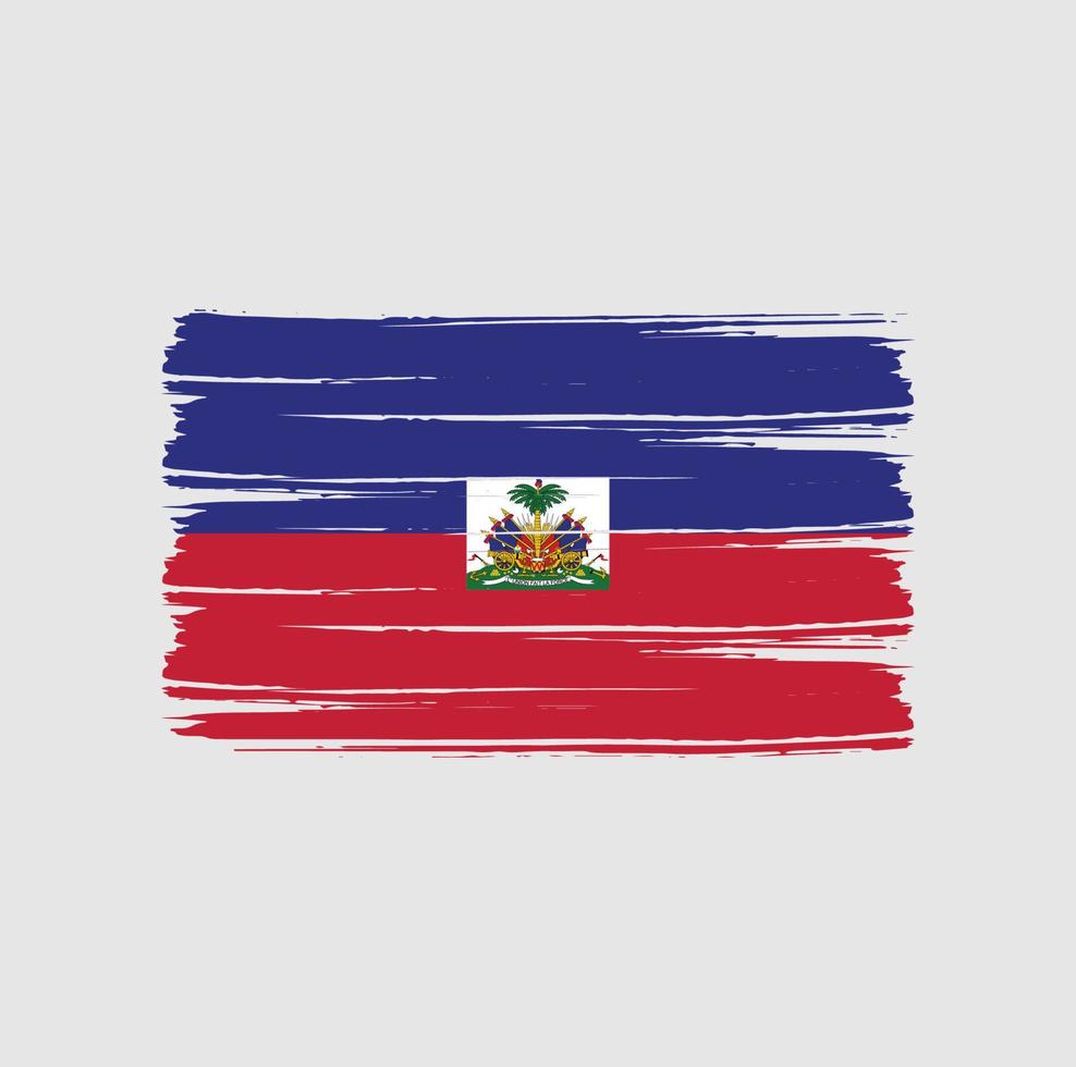 pinceladas de bandeira do haiti. bandeira nacional vetor