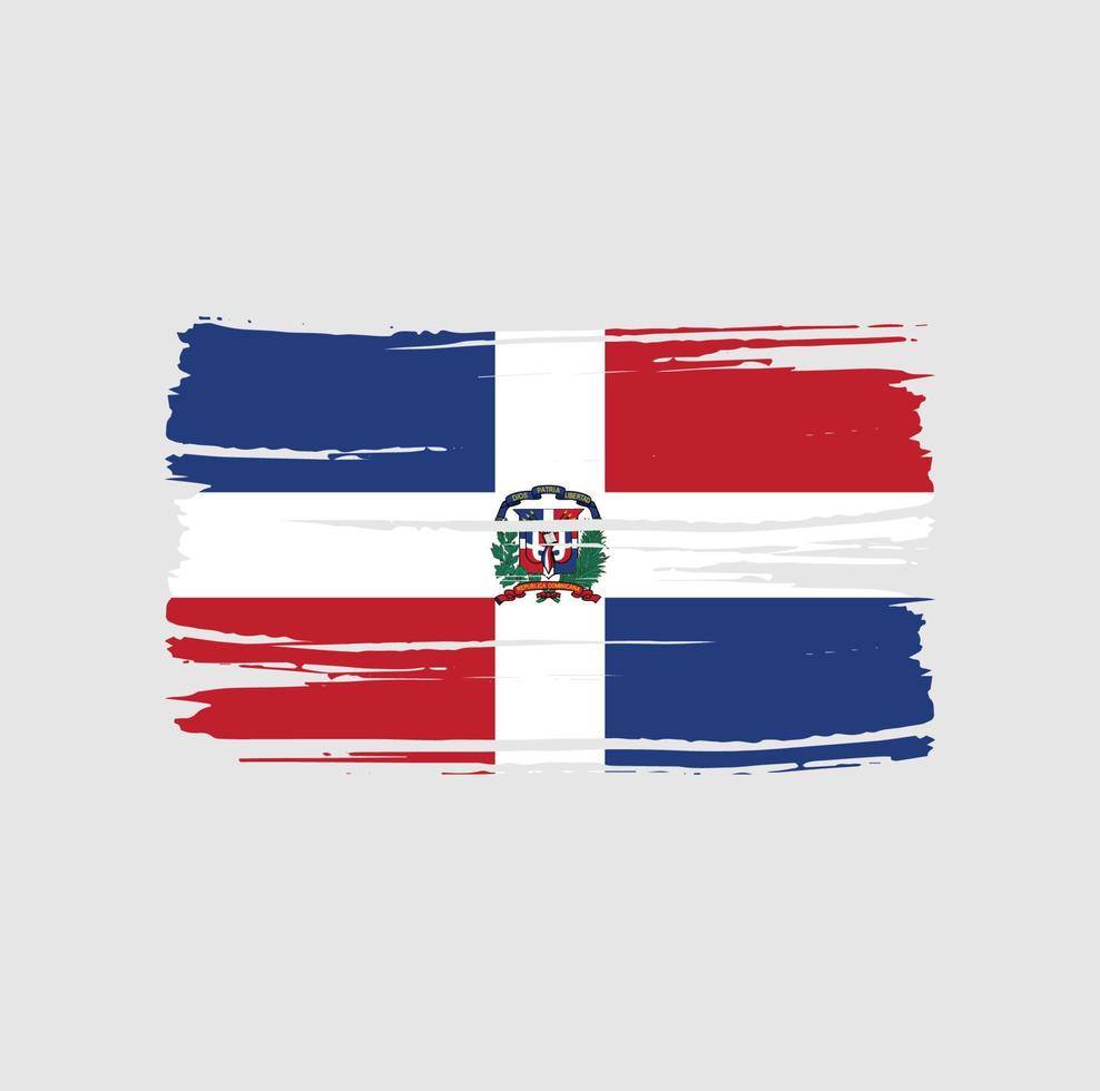 pincel de bandeira da república dominicana. bandeira nacional vetor