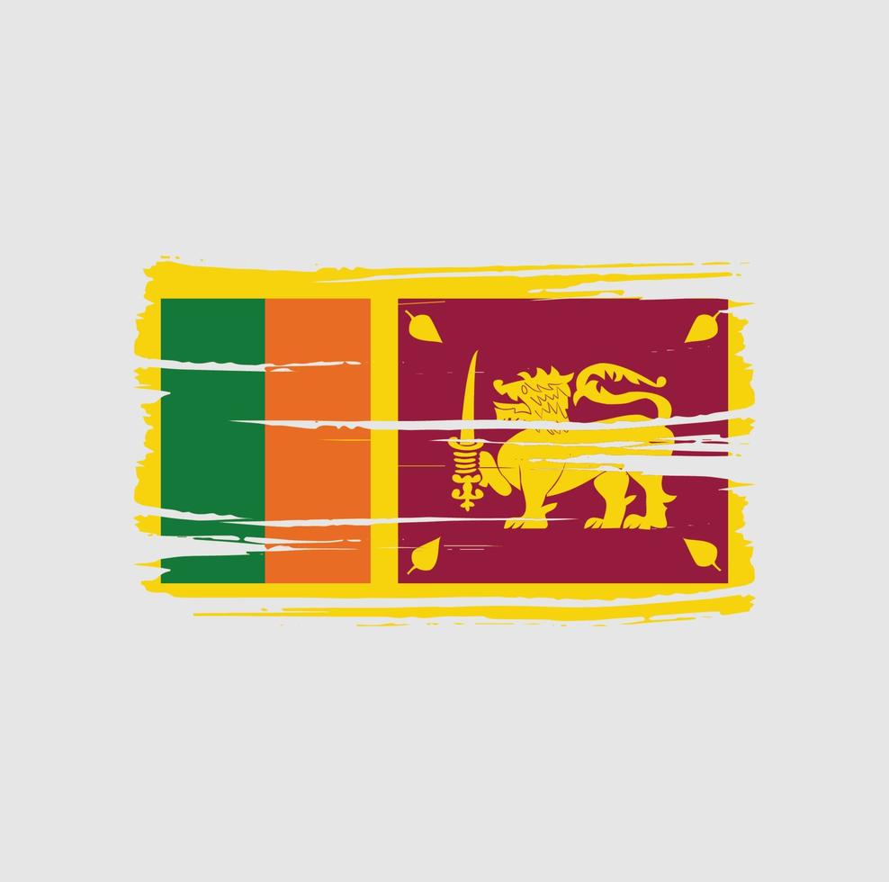 pincel de bandeira do sri lanka. bandeira nacional vetor