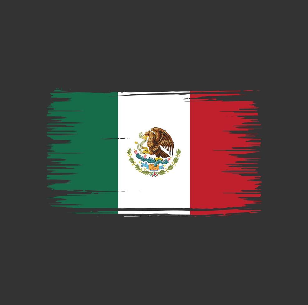 design de pincel de bandeira do méxico. bandeira nacional vetor